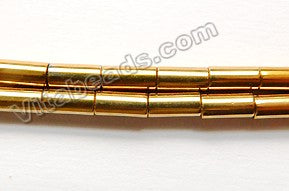 Gold Hematite  -  Tubes  16"