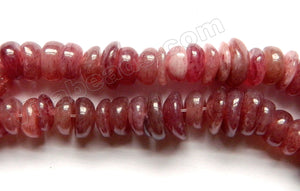 Dark Strawberry (Ruby) Quartz A  -  Center Drilled Saucers  16"  