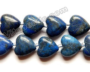 Natural  Lapis Lazuli   -  Puff Heart w/ Spacers  15"