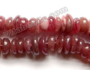 Dark Strawberry (Ruby) Quartz A  -  Center Drilled Saucers  16"  