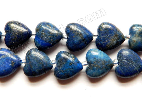 Natural  Lapis Lazuli   -  Puff Heart w/ Spacers  15"