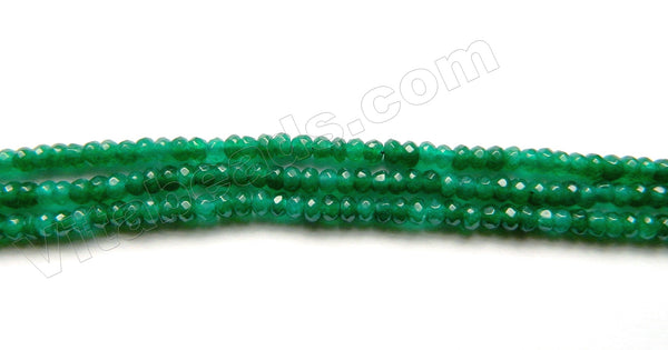 Dark Emerald Green Jade  -  Faceted Roundel  13.5"