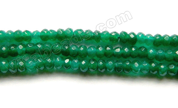 Dark Emerald Green Jade  -  Faceted Roundel  13.5"