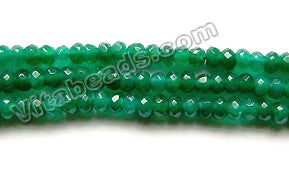 Dark Emerald Green Jade  -  Faceted Roundel  13.5"