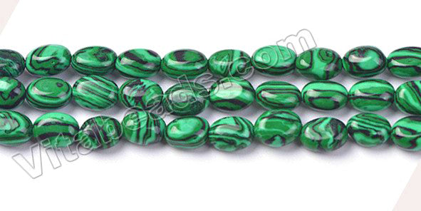 Malachite  (Manmade)  -  Small Puff Ovals 16"