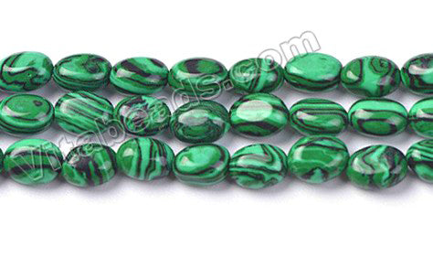 Malachite  (Manmade)  -  Small Puff Ovals 16"