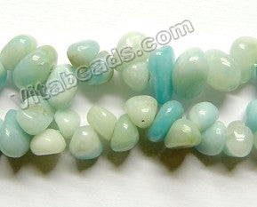 Amazonite A  -  Top Center Drilled Drop Nugget Beads  16"