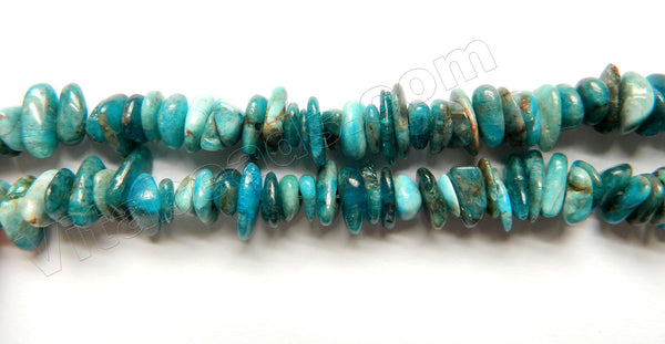 Apatite A  -  Center Drilled Slice Chips 16"