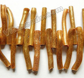 Gold Sea Willow Natural Sponge Coral A  -  Long Tube Sticks  8"