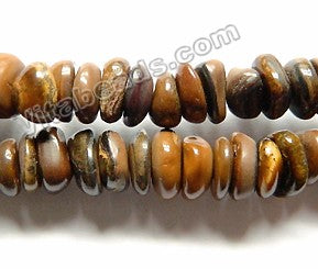 Tiger Iron Jasper  -  Center Drilled Saucer Beads  15"