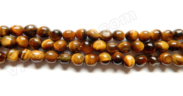 Tiger Eye AAA  -  Small Smooth Round Tumble 16"