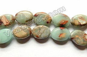 Cyan Amazonite Blue Impression Jasper  -  Puff Ovals 16"