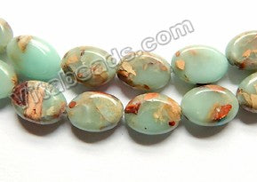 Cyan Amazonite Blue Impression Jasper  -  Puff Ovals 16"