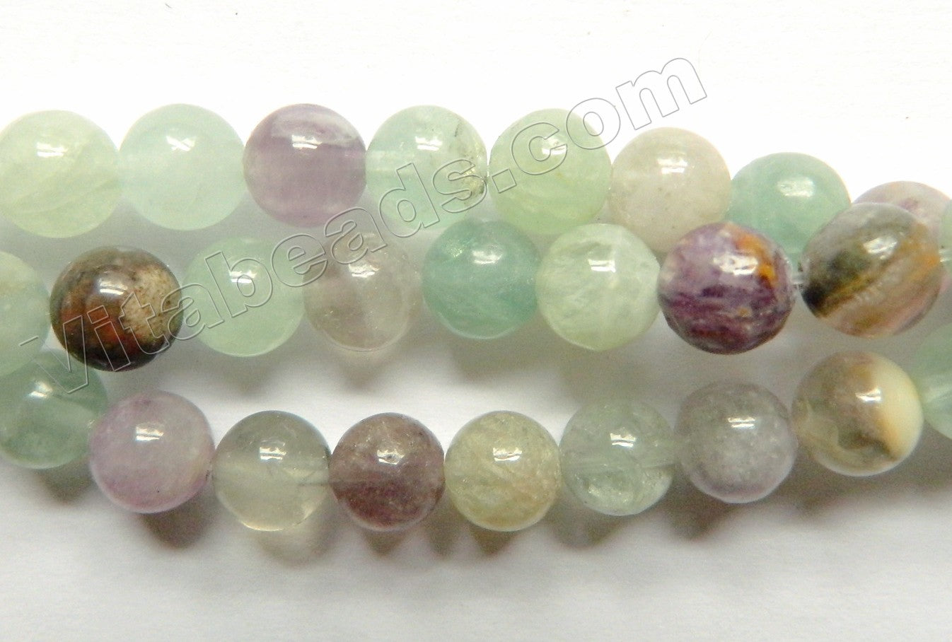 reen Feather Fluorite Natural  -  Smooth Round  15"