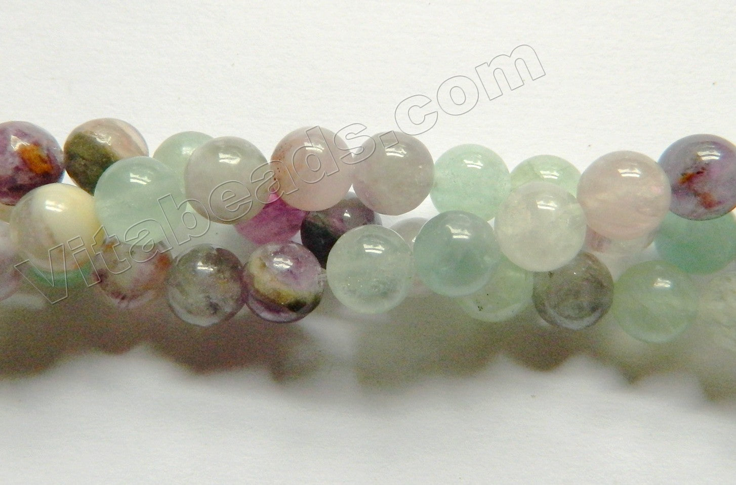 reen Feather Fluorite Natural  -  Smooth Round  15"