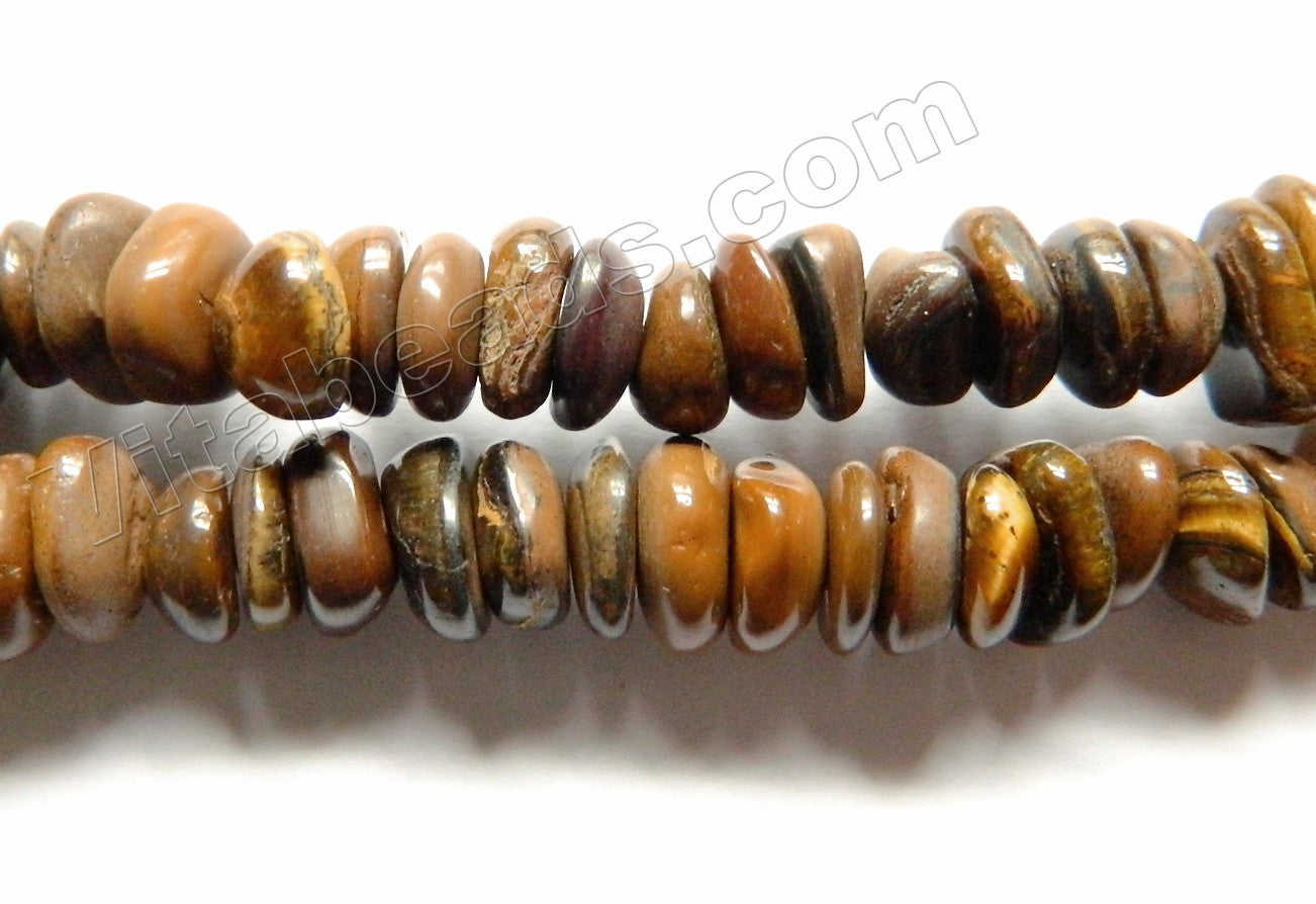 Tiger Iron Jasper  -  Center Drilled Saucer Beads  15"