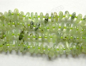 Natural Prehnite AAA   -  Center Drilled Saucer w/ Spacers  15"