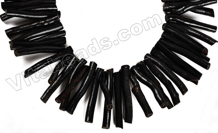 Black Sea Willow Natural Sponge Coral A  -  Long Tube Sticks  8"