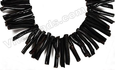Black Sea Willow Natural Sponge Coral A  -  Long Tube Sticks  8"