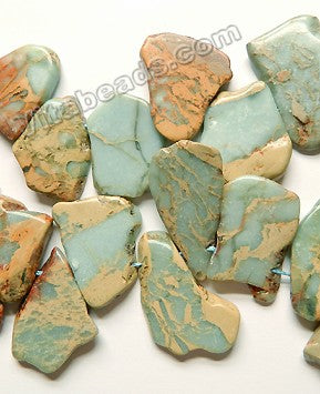 Cyan Amazonite Impression Jasper - Graduated Top-drilled Slabs  15"