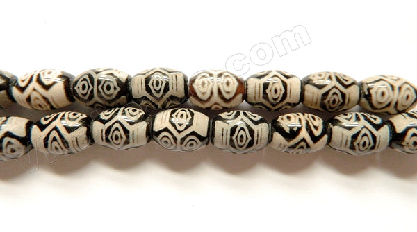 Tibetan DZi Agate w/ Dragon Eye Design - Smooth Drums  13.5"