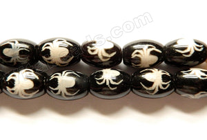 Tibetan DZi Agate w/ Spider Design - Smooth Drums  13.5"