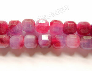 Purple Red Candy Jade  -  Faceted Cubes  15"