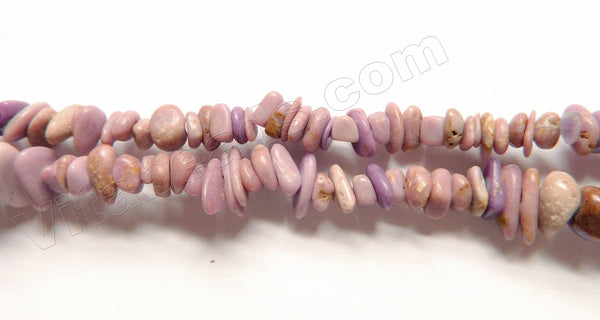 Natural Purple Phosphosiderite Stone  -  Small Chip Nugget Beads  16"