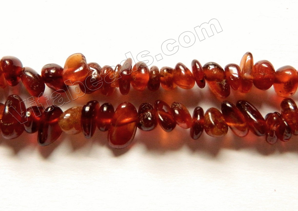 Natural Orange Garnet AAA  -  Small Chip Nuggets 17"
