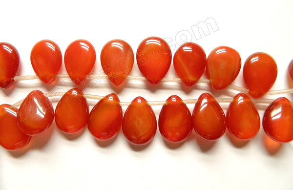 Carnelian  -  Smooth Briolette Beads 16"