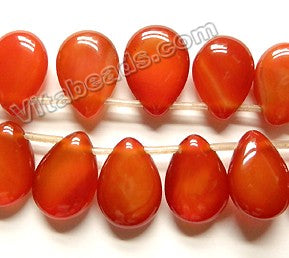 Carnelian  -  Smooth Briolette Beads 16"