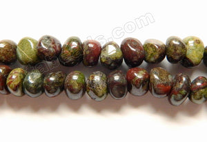 New Blood Stone  -  Center Drilled Nugget Beads 16"