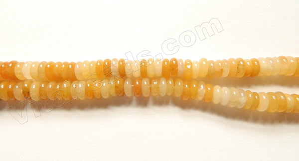 Mixed Honey Yellow Jade  -  Small Wheel Beads 15"