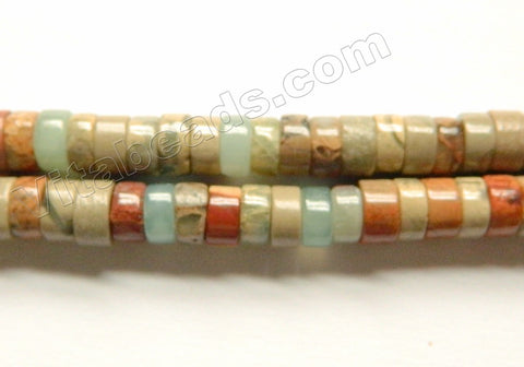 Cyan Impression Jasper A  -  Heishi  16"