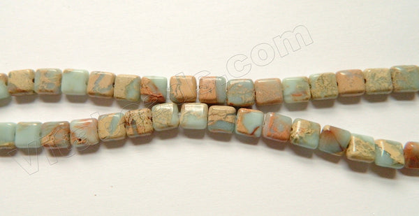 Cyan Impression Jasper  -  Puff Squares  16"