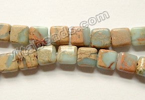 Cyan Impression Jasper  -  Puff Squares  16"