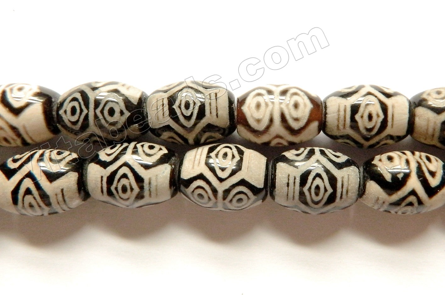 Tibetan DZi Agate w/ Dragon Eye Design - Smooth Drums  13.5"