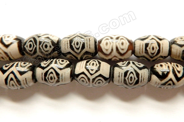 Tibetan DZi Agate w/ Dragon Eye Design - Smooth Drums  13.5"