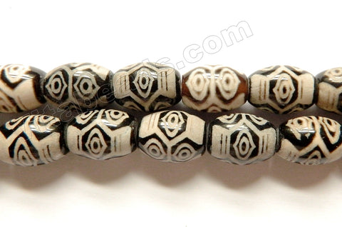 Tibetan DZi Agate w/ Dragon Eye Design - Smooth Drums  13.5"