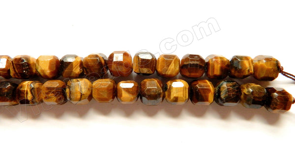 Yellow Tiger Eye AA  -  Faceted Cubes  15"
