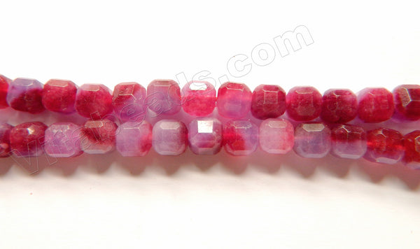 Purple Red Candy Jade  -  Faceted Cubes  15"