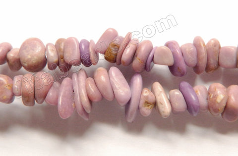 Natural Purple Phosphosiderite Stone  -  Small Chip Nugget Beads  16"