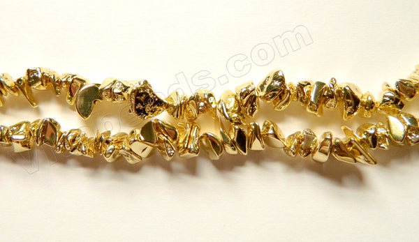 Gold Hematite  -  Chips 15"