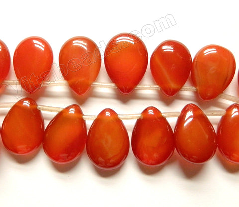 Carnelian  -  Smooth Briolette Beads 16"