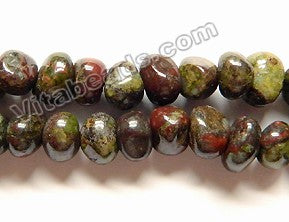 New Blood Stone  -  Center Drilled Nugget Beads 16"