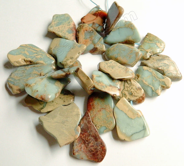 Cyan Amazonite Impression Jasper - Graduated Top-drilled Slabs  15"