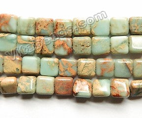 Cyan Impression Jasper  -  Puff Squares  16"