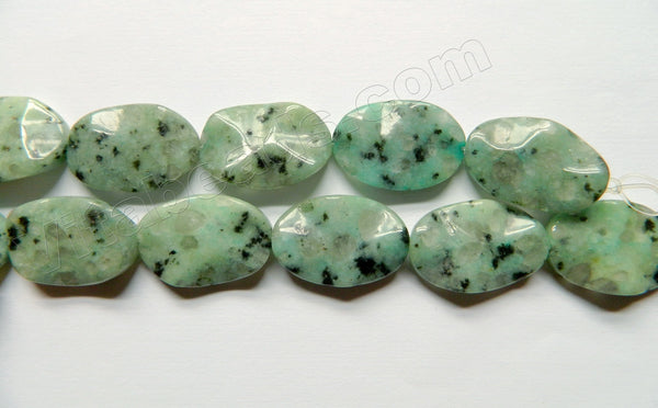 Kiwi Light Green - Wave Flat Ovals  16"