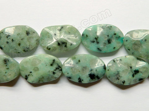 Kiwi Light Green - Wave Flat Ovals  16"