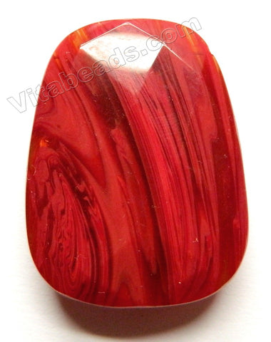 Dark Fire Quartz  -  Faceted Ladder Pendant